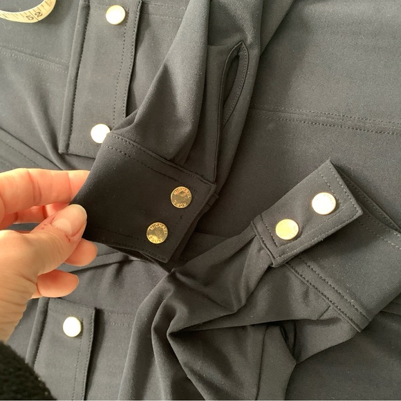 Michael Kors Navy Long Sleeve Dress with Gold Buttons - Picture 4 of 6
